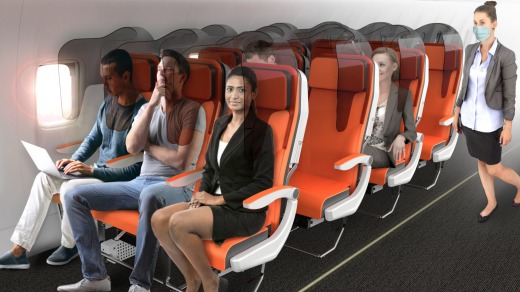 El diseño Glasssafe colocaría una pantalla de barrera entre los pasajeros.