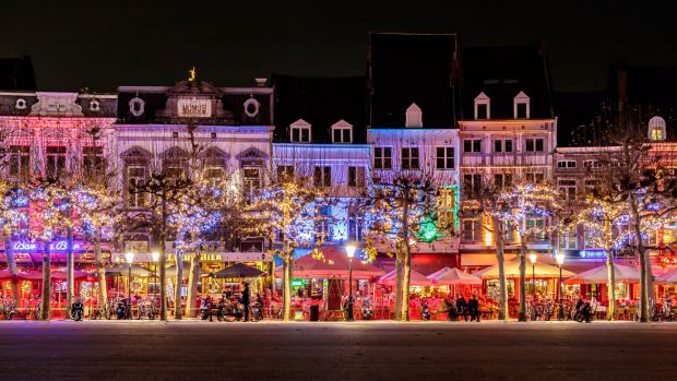 Plaza Vrijthof en Maastricht en Navidad.