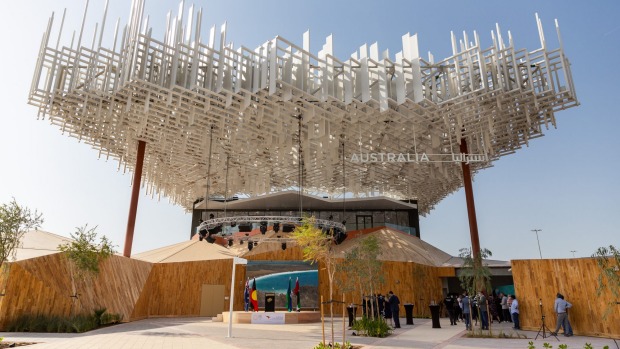 El Pabellón de Australia acaba de terminar, "Soñar con cielo azul" en la Dubai World Expo de este año.  Foto: suministrada